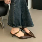 Sandali sabot eleganti da donna con tacco sottile - immagine 3