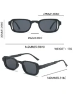 Set 4 occhiali da sole rettangolari piccoli donna - immagine 6