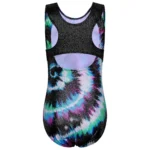 Body da ginnastica bambina tie-dye senza maniche - immagine 3