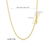 Collana girocollo con fiocco minimal in acciaio oro 18K - immagine 6