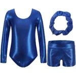 Body ginnastica artistica bambina con pantaloncini e fascia - immagine 3