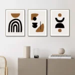 Poster astratto geometrico vintage marrone e nero - immagine 2