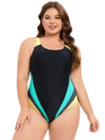 Costume intero sportivo donna XL-5XL con patchwork - immagine 5