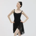 Body da balletto nero da donna elegante e aderente - immagine 3