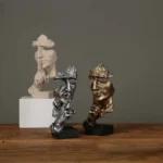 Statua decorativa viso silenzioso in resina 17 cm - immagine 4