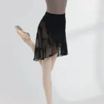 Gonna da balletto donna nera avvolgente con piume - immagine 2