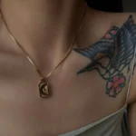 Collana rettangolare sole luna in acciaio inox - immagine 2