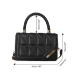 Borsa a tracolla piccola donna in pelle PU effetto plaid - immagine 6