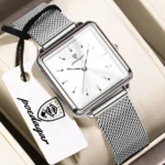 Orologio da donna elegante in acciaio con quadrante quadrato