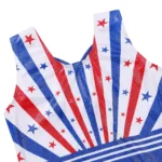 Body ginnastica bambina senza maniche con stelle e righe - immagine 4