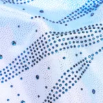 Body ginnastica bambina con glitter a righe blu - immagine 5