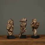 Statua decorativa viso silenzioso in resina 17 cm - immagine 2