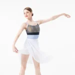 Body danza donna con doppio cinturino e ricamo - immagine 6