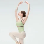 Body danza verde donna con collo allacciato - immagine 4
