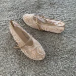 Ballerine Mary Jane donna estive in mesh con fiori - immagine 2