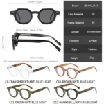 Occhiali da sole ovali retrò unisex con montatura verde - immagine 6