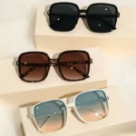 Set 3 occhiali da sole donna rettangolari oversize - immagine 2