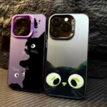 Custodia iPhone gatto nero cartone animato antiurto - immagine 6