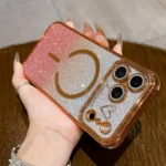 Custodia magnetica trasparente con glitter per iPhone 17/16/15/14/13