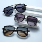 Occhiali da sole aviator retrò in metallo UV400 unisex - immagine 3