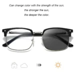 Occhiali uomo fotocromatici anti luce blu mezza montatura - immagine 4