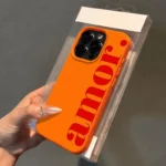 Custodia iPhone motivo lettera rossa morbida antiurto
