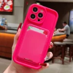 Custodia portafoglio in silicone antiurto per iPhone con porta carte - immagine 2