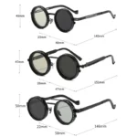 Occhiali da sole rotondi retrò regolabili UV400 - immagine 5