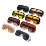 Occhiali da sole retrò unisex con lenti sfumate UV400 - immagine 4