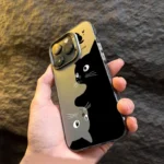 Custodia iPhone gatto nero cartone animato antiurto - immagine 3