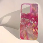 Custodia iPhone onde d’acqua rosa estive, antiurto - immagine 6