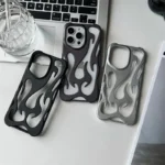 Custodia iPhone sottile con motivo fiamma 3D antiurto - immagine 5