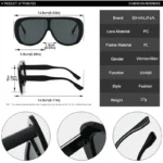 Occhiali da sole retrò unisex con lenti sfumate UV400 - immagine 6