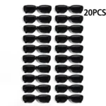 Set 20 occhiali da sole neri rettangolari donna