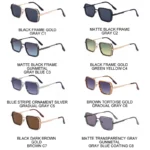 Occhiali da sole quadrati unisex con lenti sfumate UV400 - immagine 5