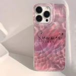 Custodia iPhone onde d’acqua rosa estive, antiurto