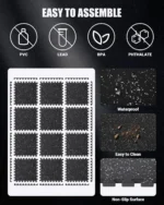 Set 12 tappetini puzzle EVA 52x52cm per palestra casa - immagine 6