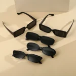 Set 5 occhiali da sole donna neri stile classico - immagine 2