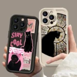 Custodia morbida gatto nero in silicone per iPhone - immagine 6