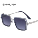 Occhiali da sole quadrati unisex con lenti sfumate UV400