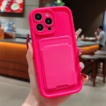 Custodia portafoglio in silicone antiurto per iPhone con porta carte