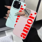 Custodia iPhone motivo lettera rossa morbida antiurto - immagine 5