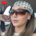 Occhiali da sole sportivi Y2K unisex avvolgenti UV400