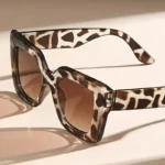 Occhiali da sole rettangolari oversize stampa leopardata - immagine 3