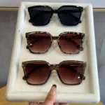 Set 3 occhiali da sole donna rettangolari oversize UV400