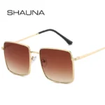 Occhiali da sole retrò quadrati in metallo UV400