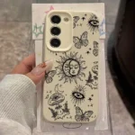 Cover retrò Sole Luna in finta pelle per Samsung Galaxy