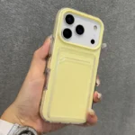 Custodia iPhone con porta carte in acrilico rigido antiurto
