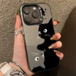 Custodia iPhone gatto nero cartone animato antiurto - immagine 2