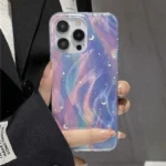 Custodia iPhone sfumata glitter antishock effetto stellato